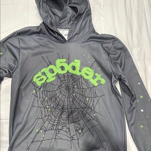 Gray Faux Spider Web Kids/Mens Hoodie
